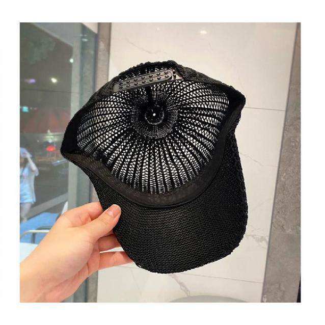 Summer Hat Hand-Pressed Diamond Knitted Hollow Duck Hat Korean Version Of All Fashion Rhinestone Shade Baseball Cap