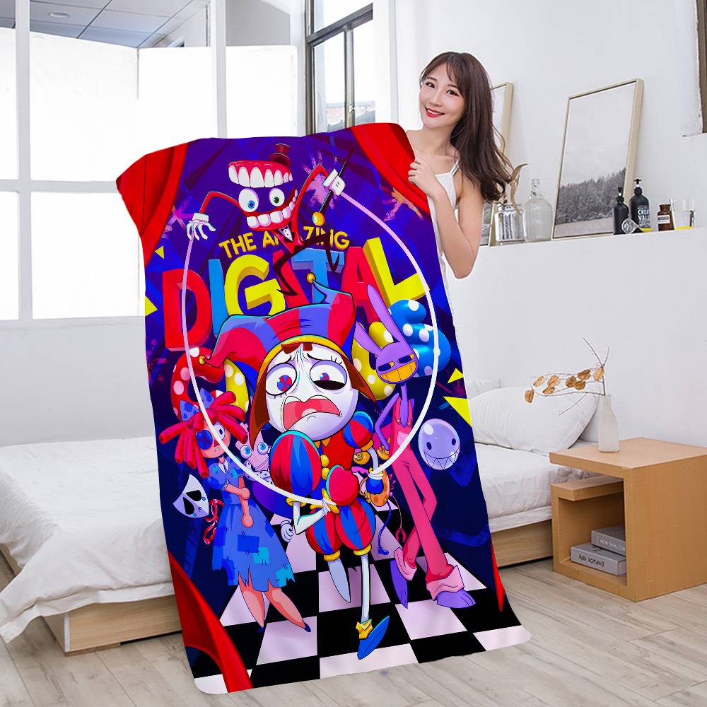 Anime The Amazing Digital Circus Vintage Bath Towel Microfiber Soft Water Absorbing Breathable For Girl Kids Decorative Towel