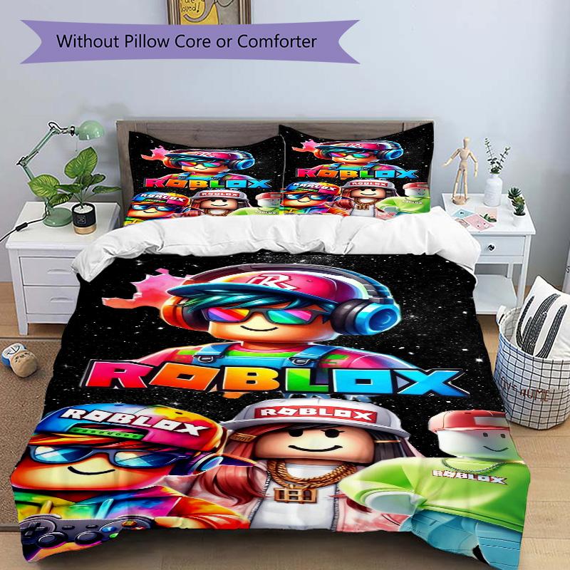 Roblox Virtual Adventure Print 3Pcs Bedding Setduvet Cover With 2 Bedropillowcase Home Birthday Gift