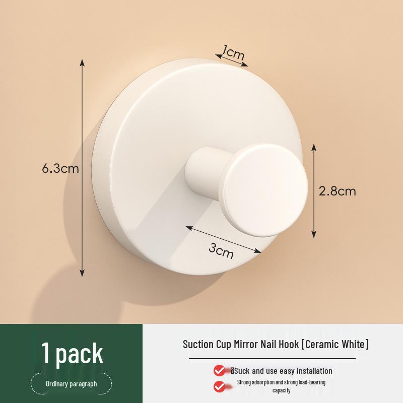 Stainless Steel No-Drill Suction Cup Hook for Kitchen & Bathroom Towels and Clothes