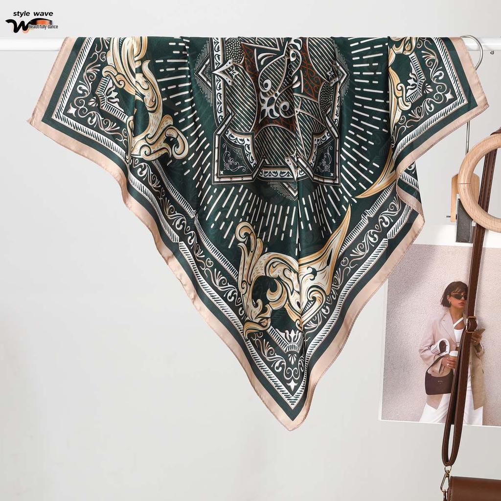 Women's High-End Romantic Camellia Silk Scarf - Versatile Neck Accessory with Spring/Summer Sun Protection