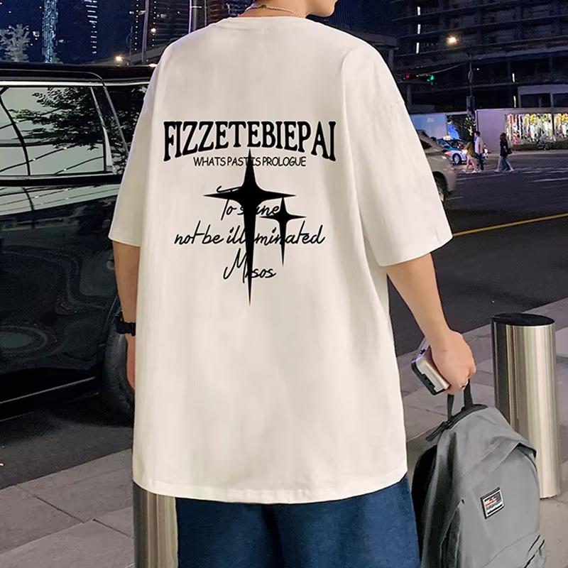 Hong Kong Trend Brand High Street American Fashion Tshirt Pure Cotton Printed Unisex and Women Clothing Anime Fashion Tshirt M