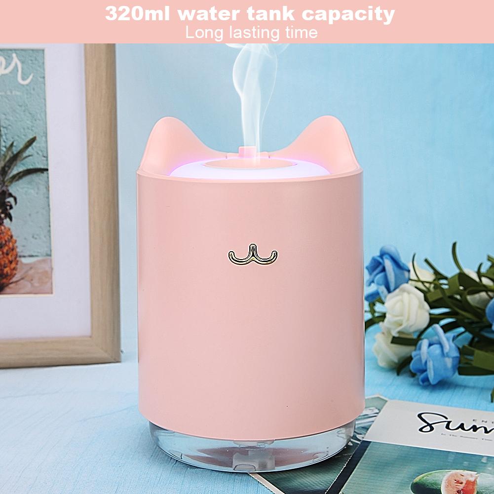 320ML USB Charging Desktop Mini Air Humidifier for Bedroom Home Office Pink