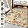 Anti Slip Retro Floral Floor Mat Water Absorbent Floor Blanket Wildflower Doormat Rug  Bathroom