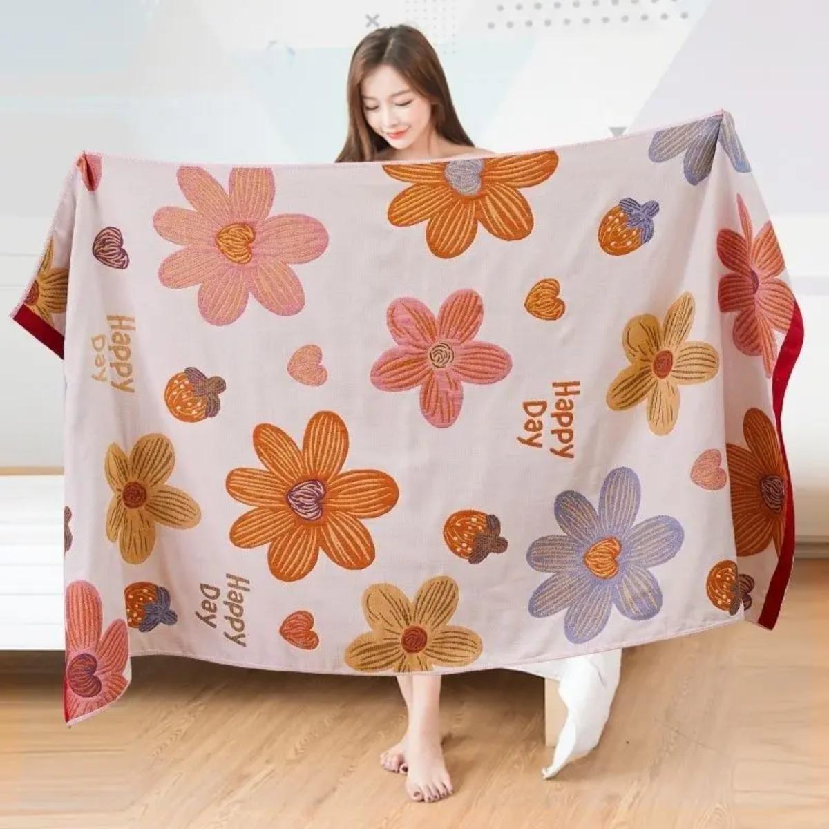 

Полотенце для ванны из марли из чистого хлопка JOYBLISS, быстросохнущее, впитывающее, не линяющее полотенце для мужчин и женщин, парное полотенце для душа 80x160cm&1pc