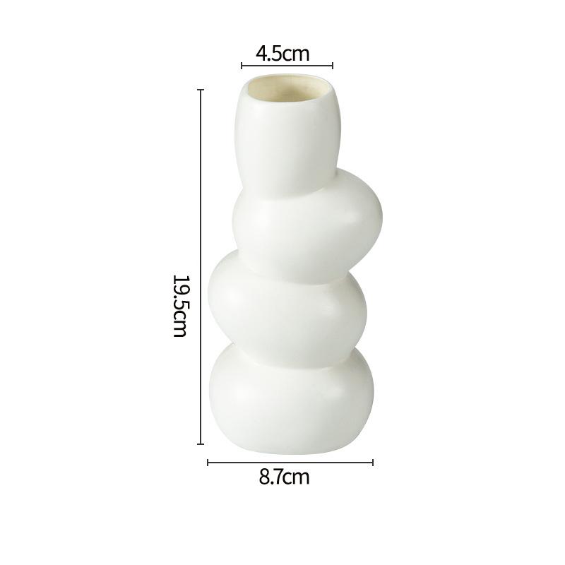 Ceramic Small Vases Desktop Room Ornament Home Living Room Porch Decoration Dry Hydroponics Flower Vase Modern Minimalist Decor