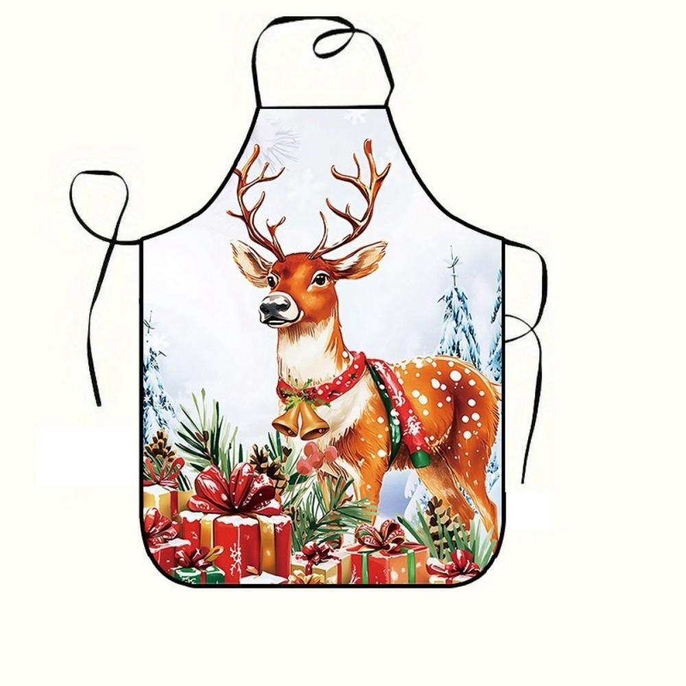 Reindeer Kitchen Baking Apron Snowman Waist Apron Reusable Christmas Santa Claus Apron Kitchen