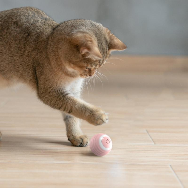 Automatic Rotation Cat Toys Interactive 42MM Intelligent Awakening Animal Toy Game Food Grade Rolling Ball Bite Resistant Companion Toys Pet Products