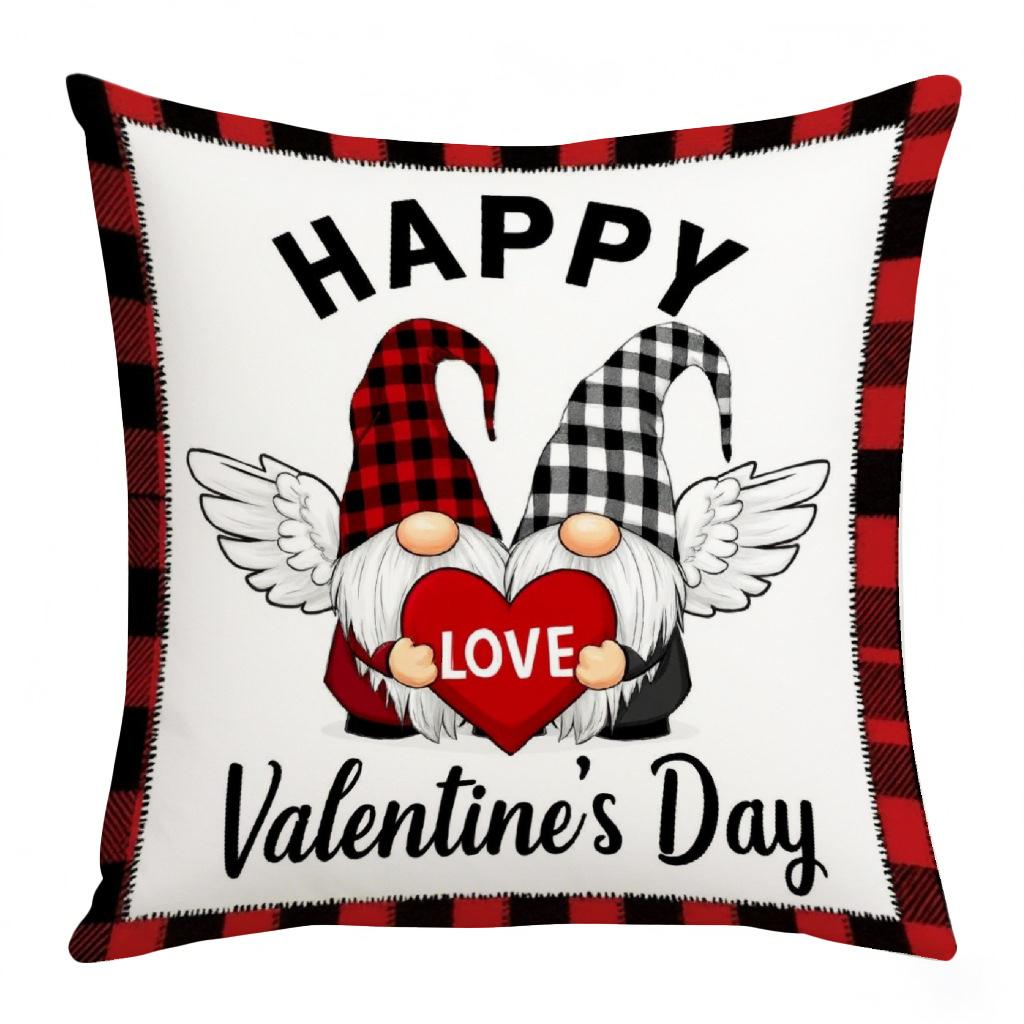 

Valentine s Day Pillow Cover Festive Atmosphere Home Decoration Living Room Sofa Cushion Cover Linen Printed Love Tree 45 * 45Cm without core