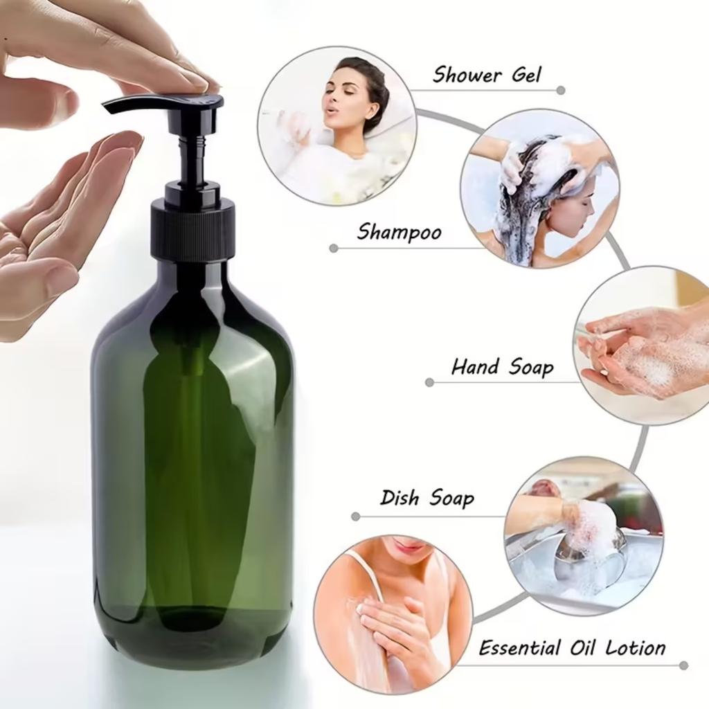 500ml Refillable Shampoo Bottle Plastic Empty Pump Soap Dispenser for Liquid Kitchen Soap Bottle Hotel Bathroom Accessories