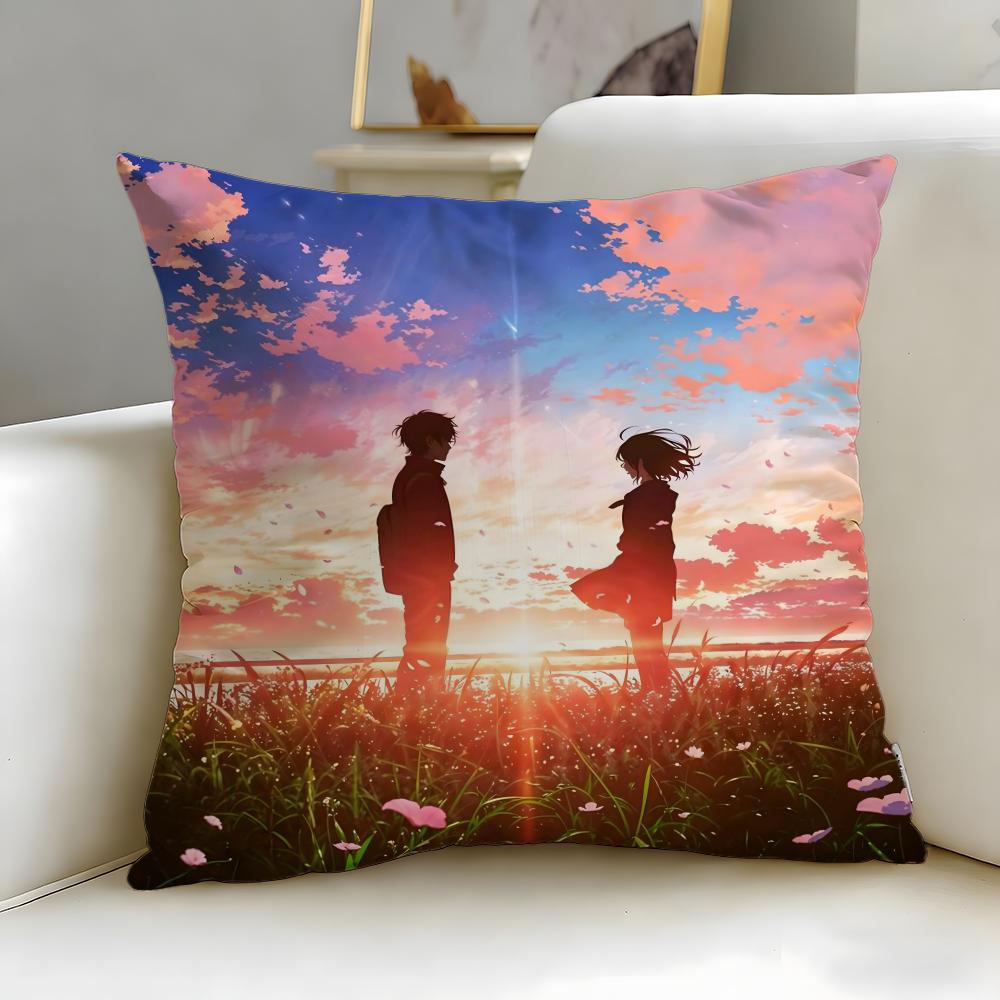 classic anime movie Your Name Cushion Cover Soft & Easy-Wash Pillow Case – Versatile for Couch, Bed, Travel and Office