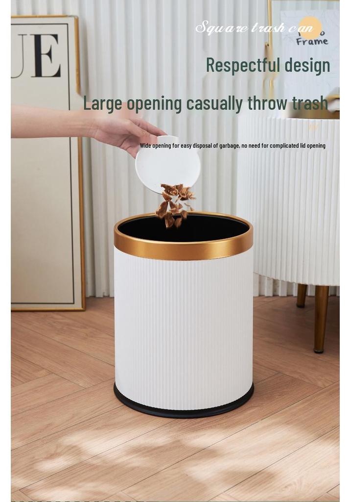 Sleek Lidless Trash Can for Living Room, Kitchen, Office, or Hotel