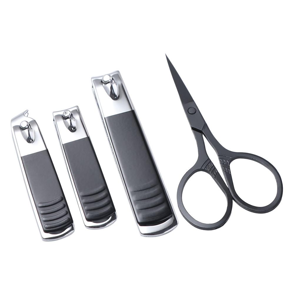 13/24pcs Anti-slip Design Stainless Steel Nail Clipper Set Sharp Black Nail Trimming Set with PU Case Manicure Set Children