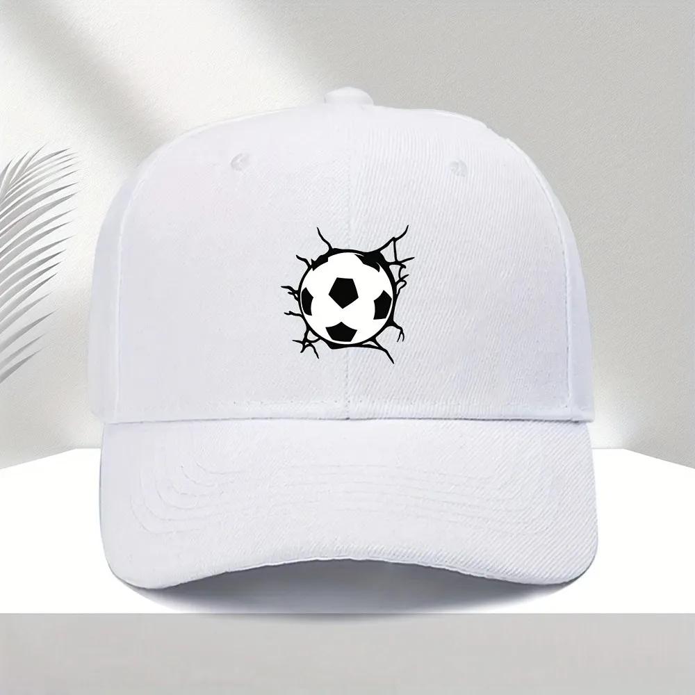 Soccer Ball Graphic Baseball Cap Adjustable Polyester Sports Style Casual Outdoor Hat
