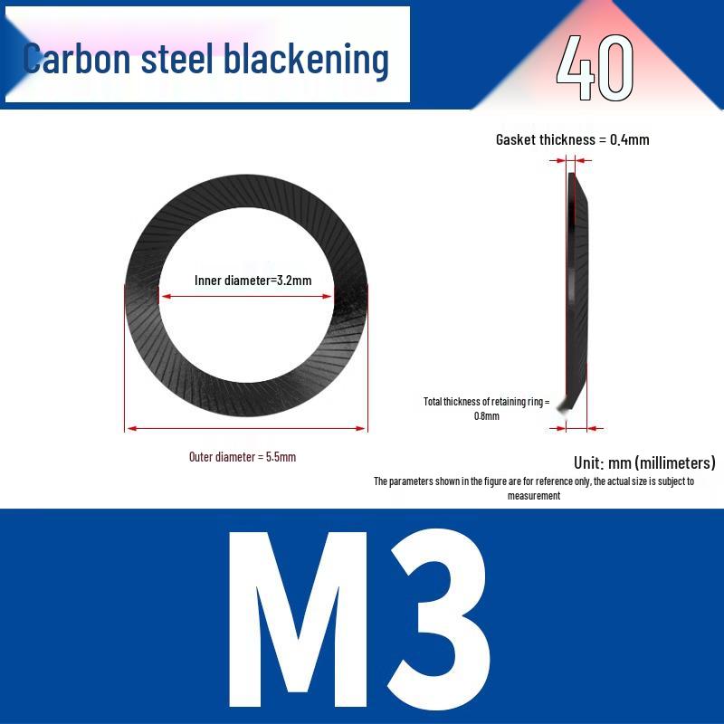 304 Stainless Steel Double-Sided Serrated Lock Washer, Anti-slip Butterfly-shaped, M3-M42