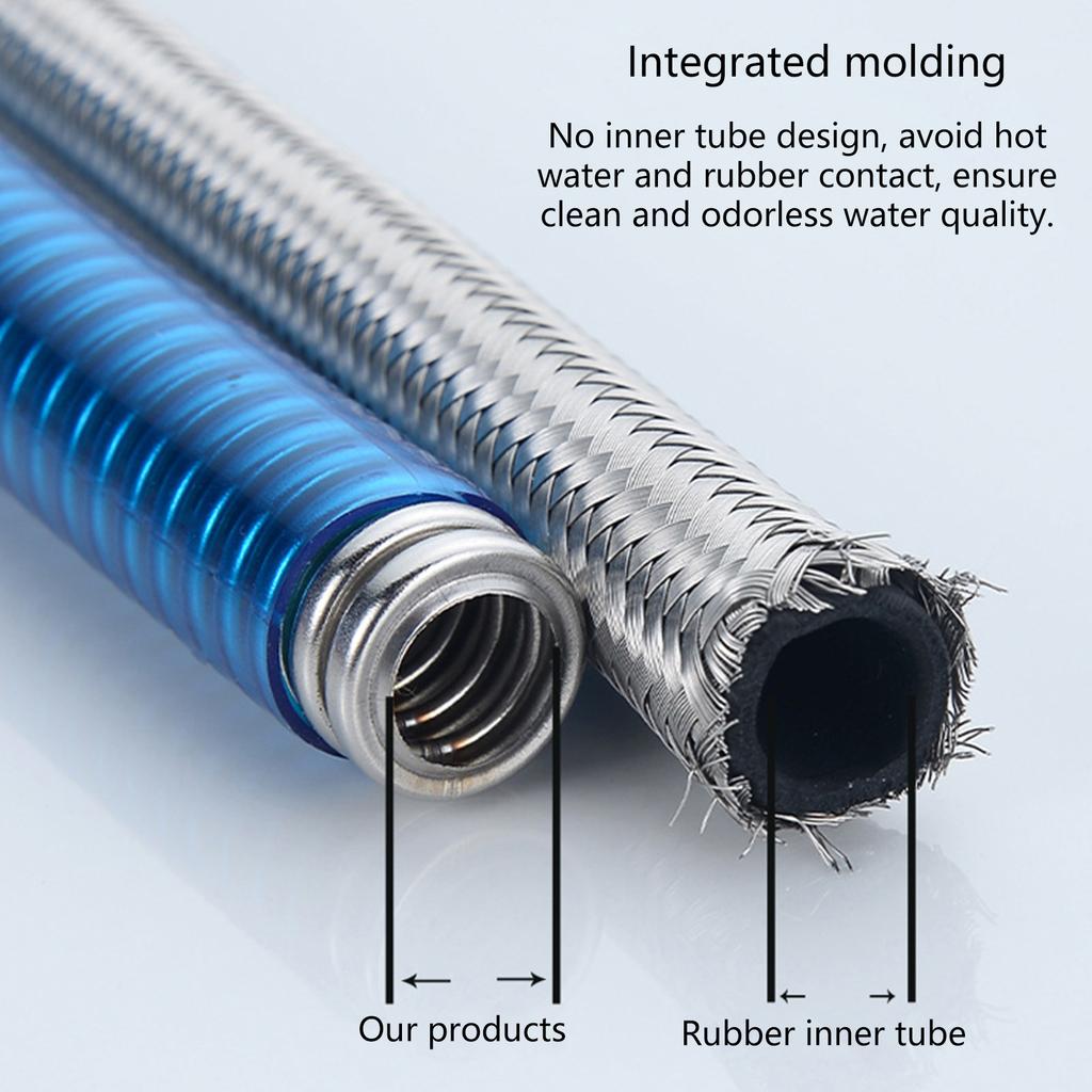 Pack Of 2 Flexible 304 Stainless Steel Water Heater Connector Hot and Cold Water Inlet Pipe Practical Color Coded Hose