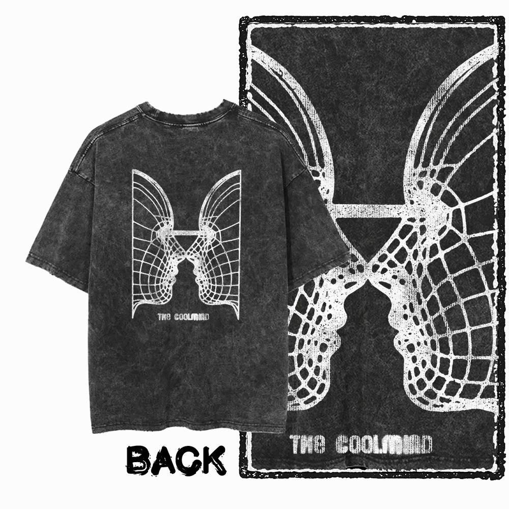 G13 Back Printing Cool Printing Men's T-shirt/pickled Streetwear Large Size Retro O-neck Men's T-shirt