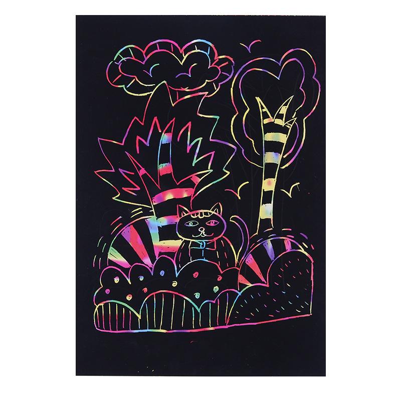 10/20/40 יחידות נייר גירוד 16K/32K קשת בענן ציור גירוד רב-תכליתי נייר גירוד DIY ציוד משרדי ותרבותי TMZ