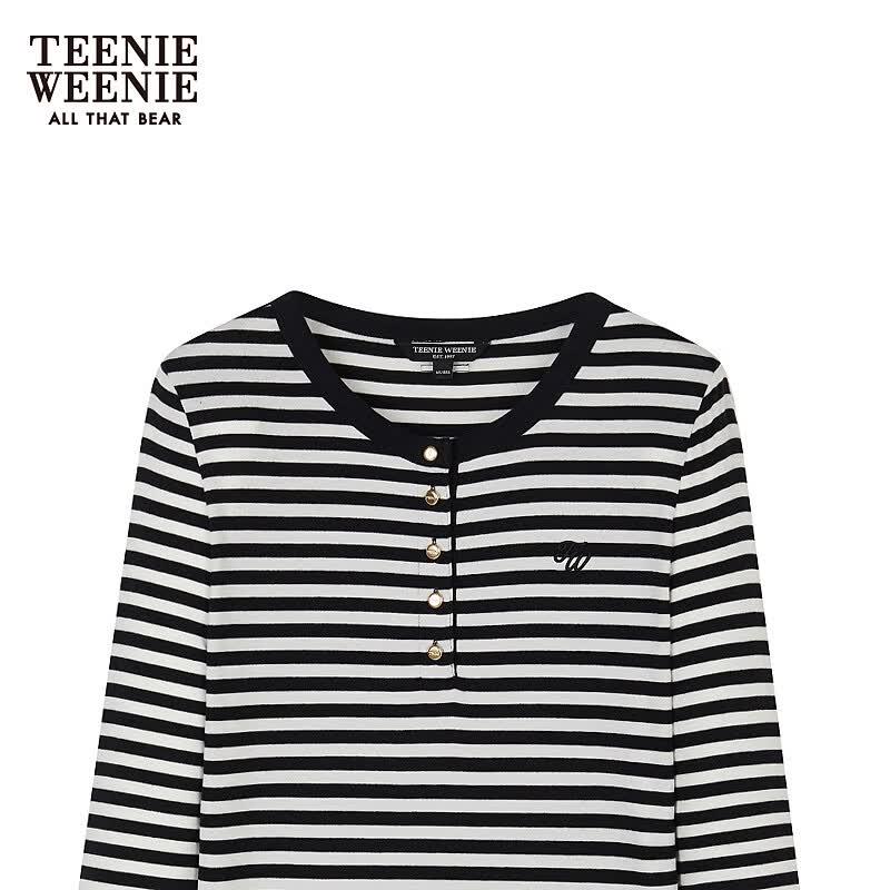 Teenie Weenie Women's Bear Graphic Henley T-shirt