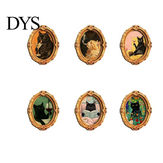 Halloween Refrigerator Magnets 1/6Pcs Oval Frame Fridge Magnet, Wooden Vintage Magnetic Decorations Kitchen Decoration Accessories, Party Favors