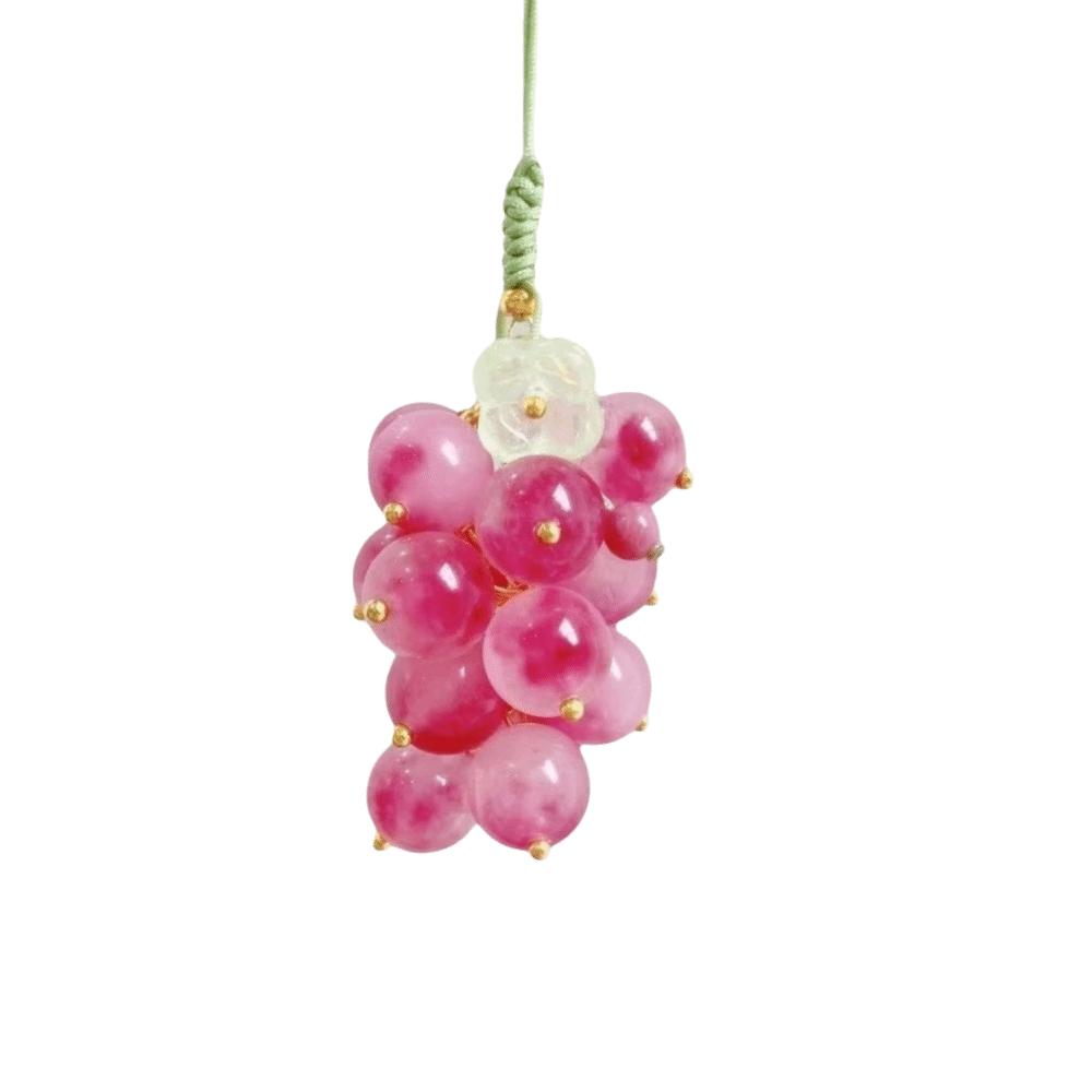 Elegant Grape Cluster Pendant Zinc Zinc Alloy Gradient Beads Woven Pendant Crystal Grape Phone Chain  Gifts