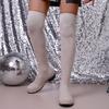 Skinny Knee Socks Boots Women's Winter Large Size Round Head Cloth Elastic Thin Boots