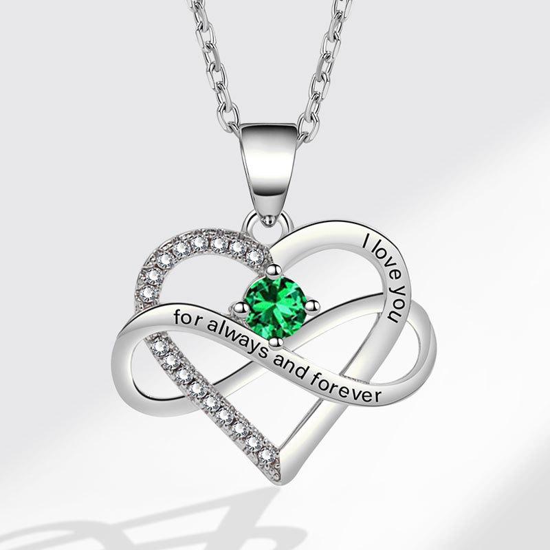 Fashionable Zircon Heart Large 8 I Love You Letter Necklace Women's Versatile Jewelry