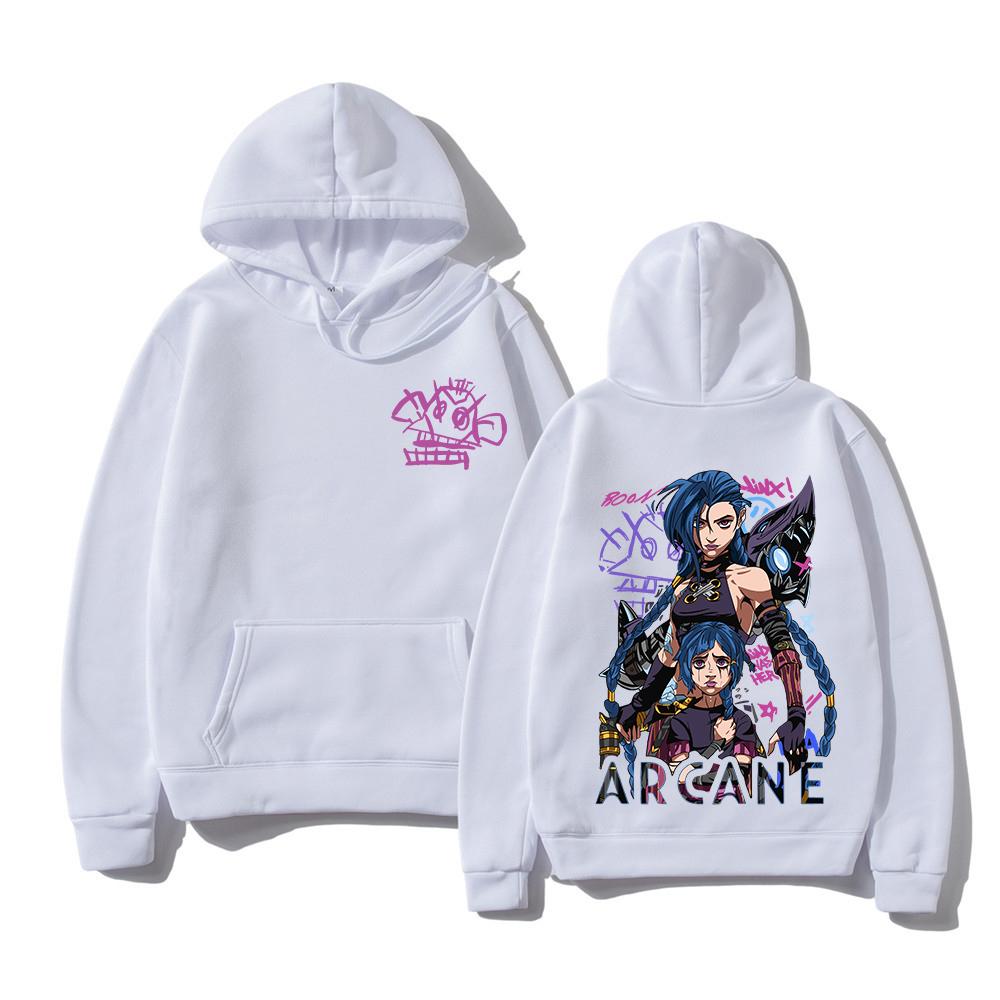 Arcane Jinx Hoodie Fashion Men Harajuku Anime Rabbit Monkey Hoodies Unisex Funny Cute Cartoon Bunny Pullovers Sweatshirts Hoodys