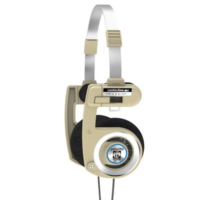 אוזניות Koss Porta Pro חוטיות, מהדורת אספנות, צבע בז' קצב, עם שליטה בווליום במגע, נרתיק קשיח לנשיאה, אוזניות On-Ear עם מיקרופון מובנה, שליטה, שלט רחוק, נרתיק,