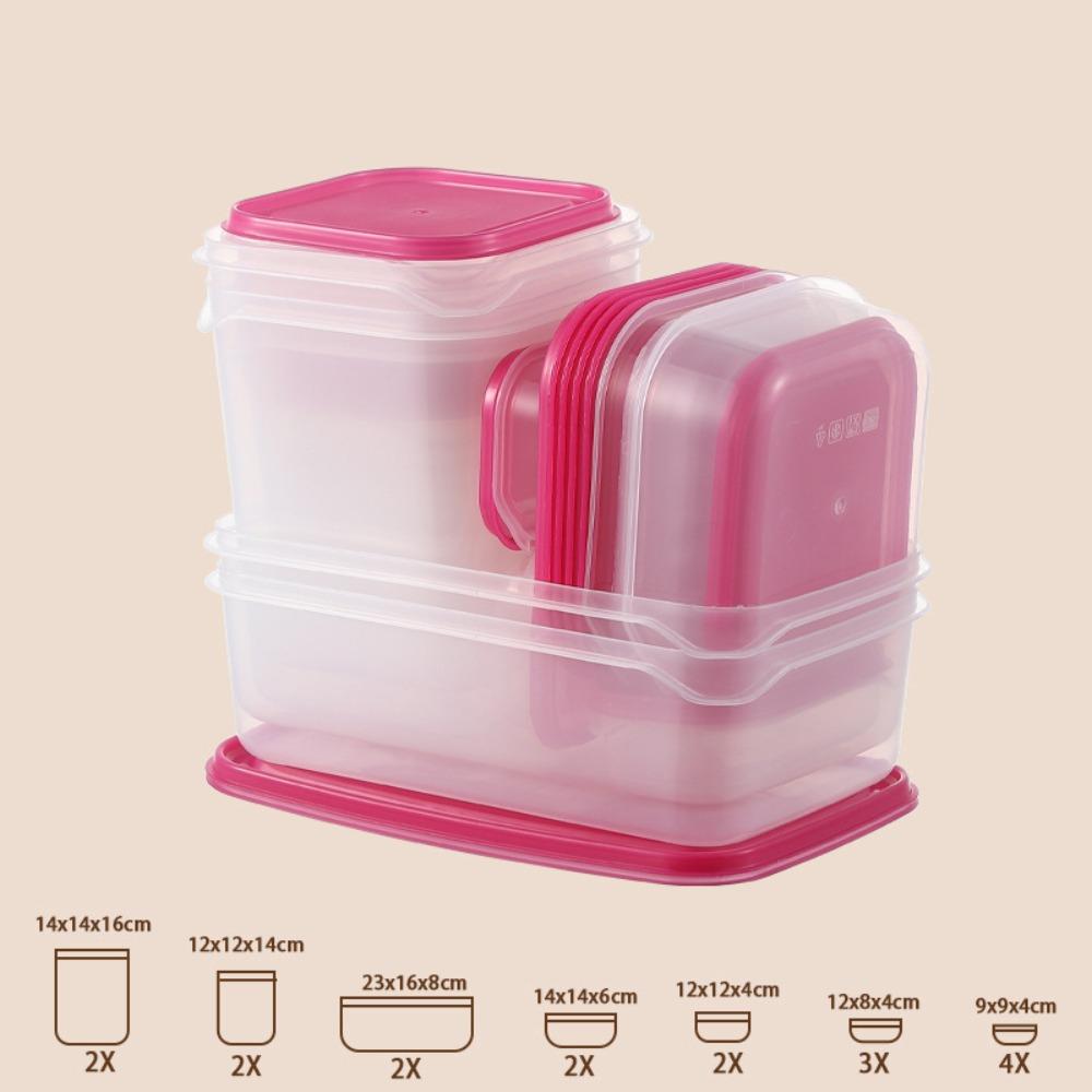 17Pcs/Set Plastic Fresh Keeping Box with Lid Airtight Container Meal Prep Container Dishwasher
