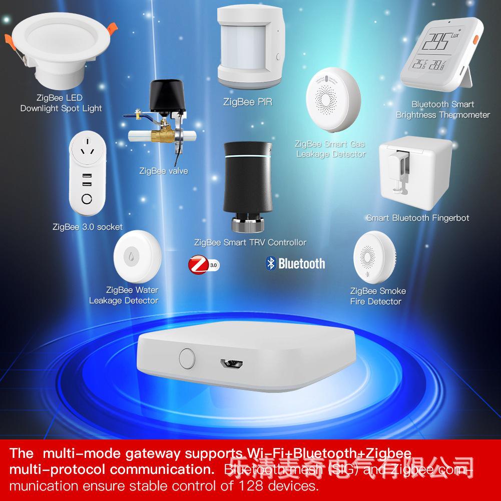 Tuya Smart Multi-Mode Bluetooth Zigbee Gateway with Remote App Control - Mini Wireless Hub for Centralized Management
