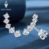 Real D Color Moissanite Diamond Earrings GRA Certified 925 Silver Sparkling Smile Stud Earrings for Women Jewelry Gift