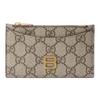 X Balenciaga Hourglass Herbst Winter Neu Gold Logo GG Monogramm Reißverschluss Leder Kartenhalter Geldbörse Unisex Geldbörse Ebenholz 681701-KGD0T-9742