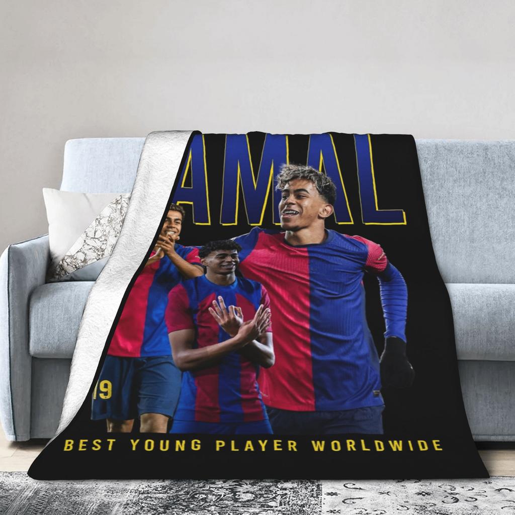 Lamine Y-Yamal Decken Fußball Soccer Flanell Neuheit Warme Überwurfdecke für Zuhause Restaurant Textil Dekoration