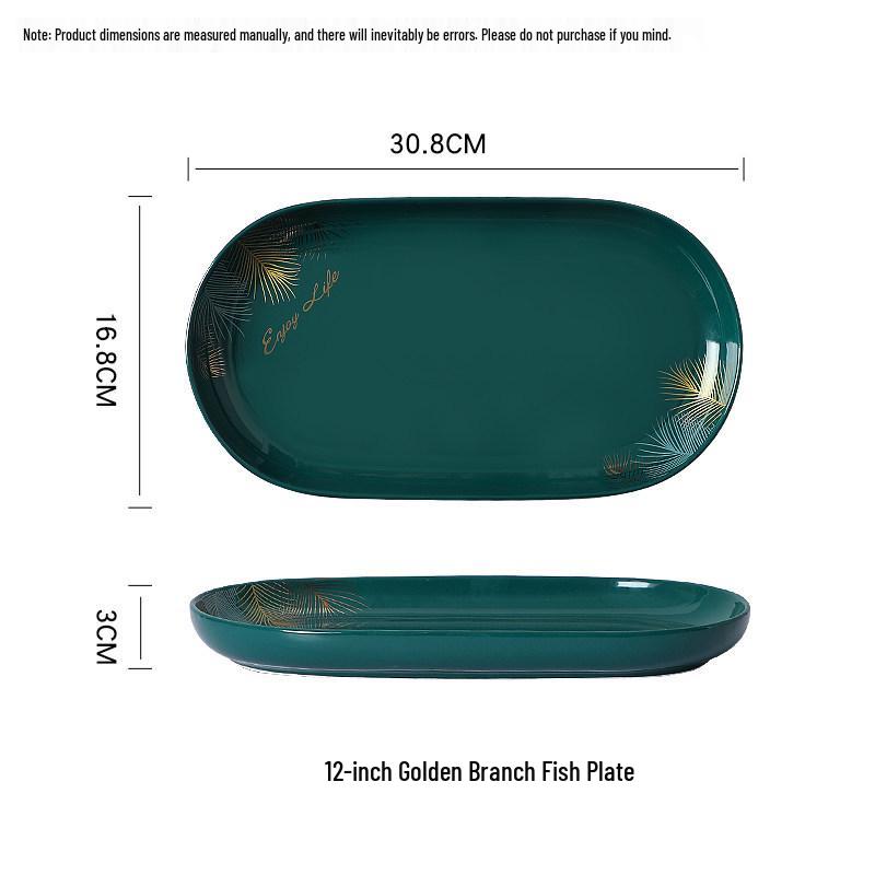 Peacock Green Pumpkin Tableware Set: Rice Bowl, Plate, Soup Bowl, Noodle Bowl, Fish Plate.