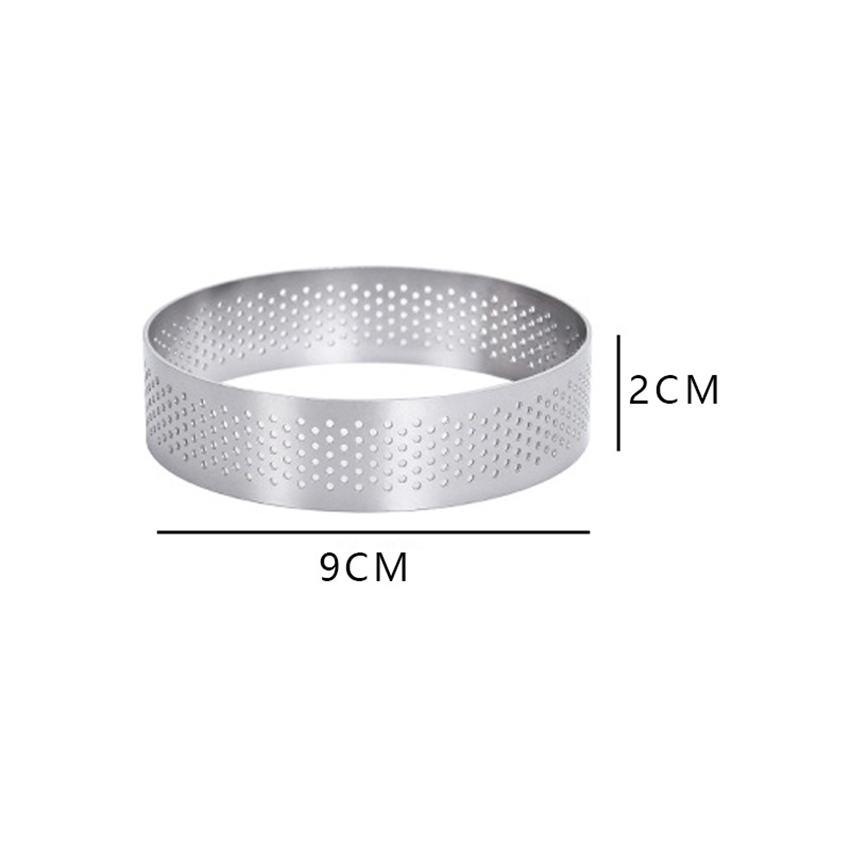 Stainless steel mousse ring mold circular tower ring with holes French oval cake cheese DIY baking tool
