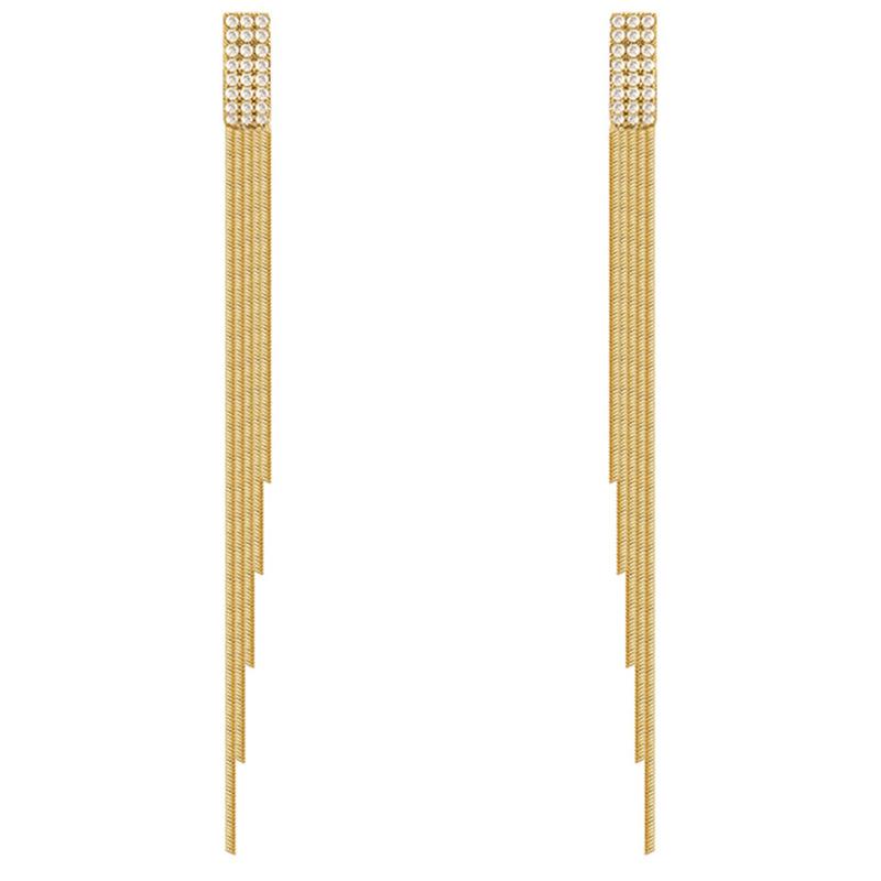

Серьги с длинной бахромой, подчеркивающие женский темперамент 1 pair of earrings золотой