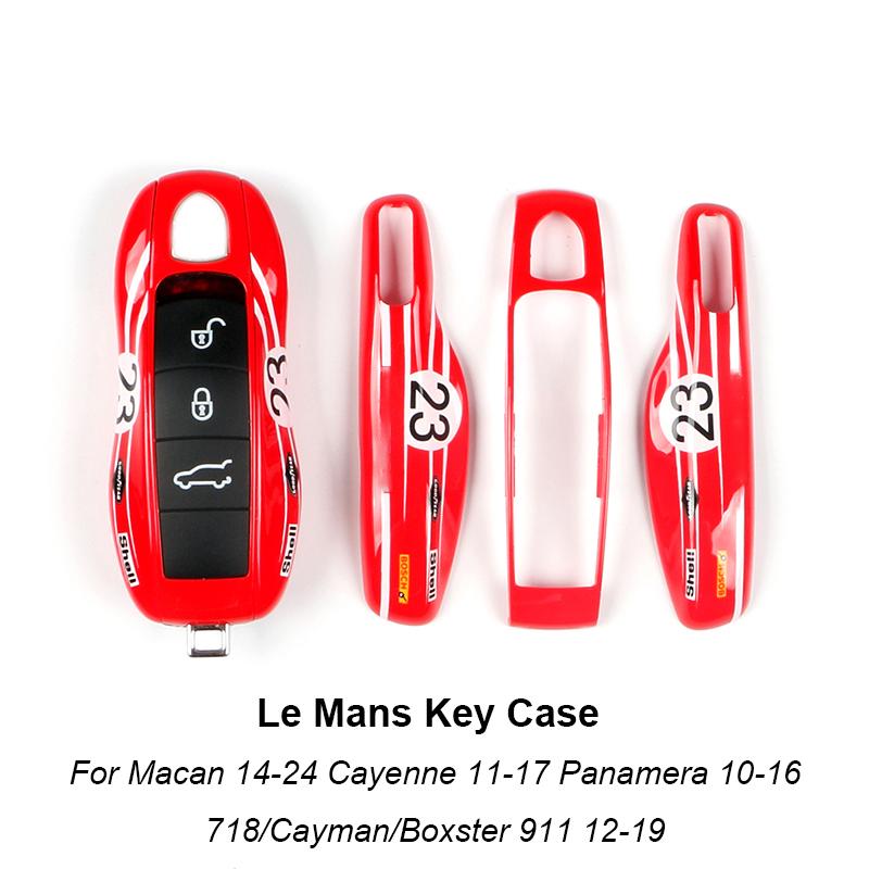

For Porsche Panamera Cayenne Macan 911 718 9YA 971 Hot Fashion Pattern Key Case Bag Shell Cover Cap Protector Car Accessories