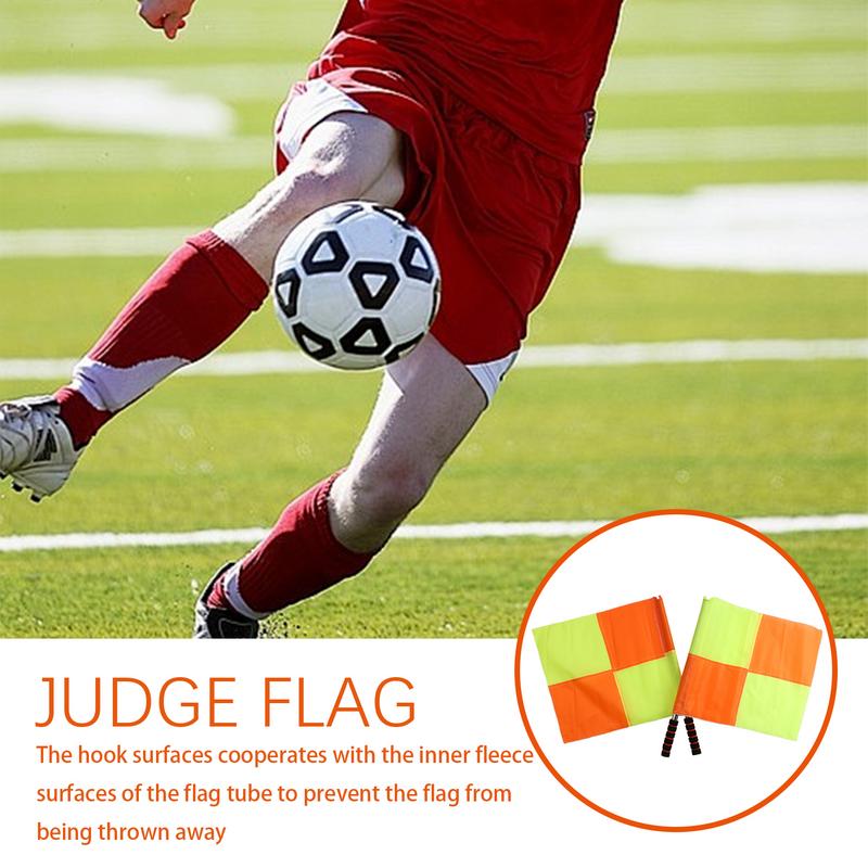 2Pcs Football Training Flags Deluxe Referee Flags Set Football Rugbys Hockey Training Referee Flags Sporting Goods