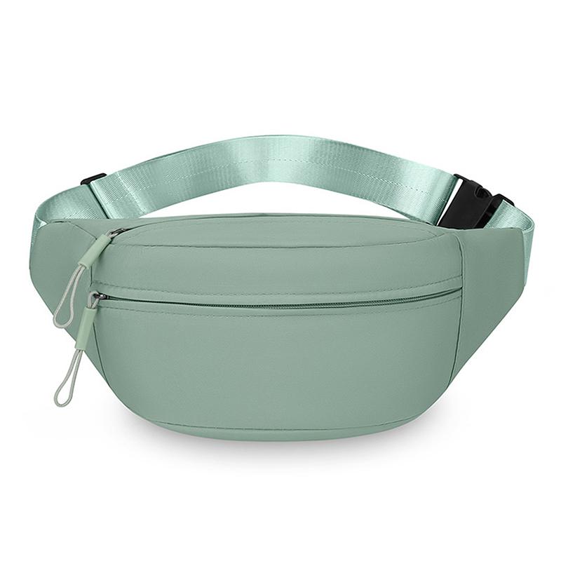 Fashion Solid Color Waist Bag Waterproof Double Layer Chest Bag Double Pocket Shoulder Bag Travel