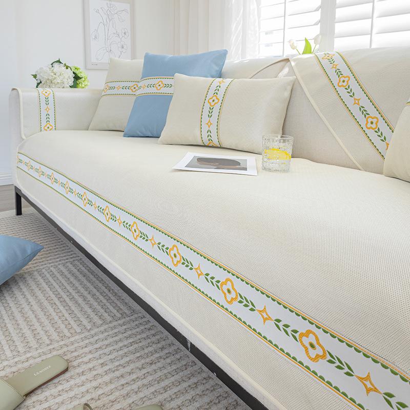 Ice Silk Summer Mat Sofa Cushion Summer Summer Non -Slip Cushion Washable Cool Feeling Sofa Cover Backrest Towel Cover Cloth 
