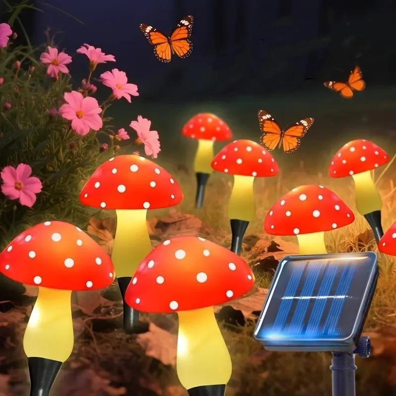 

Solar Mushroom Lights Garden Lamp with Solar for Outdoor Pathway Home Yard Pathways Decorations Halloween Christmas Lighting 8LED Mushroom