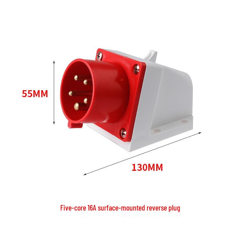 Waterproof Industrial Aviation Plug Connector: Reverse Plug Male-Female, 3-Pin, 4-Hole, 5-Pin, 16/32A-6h