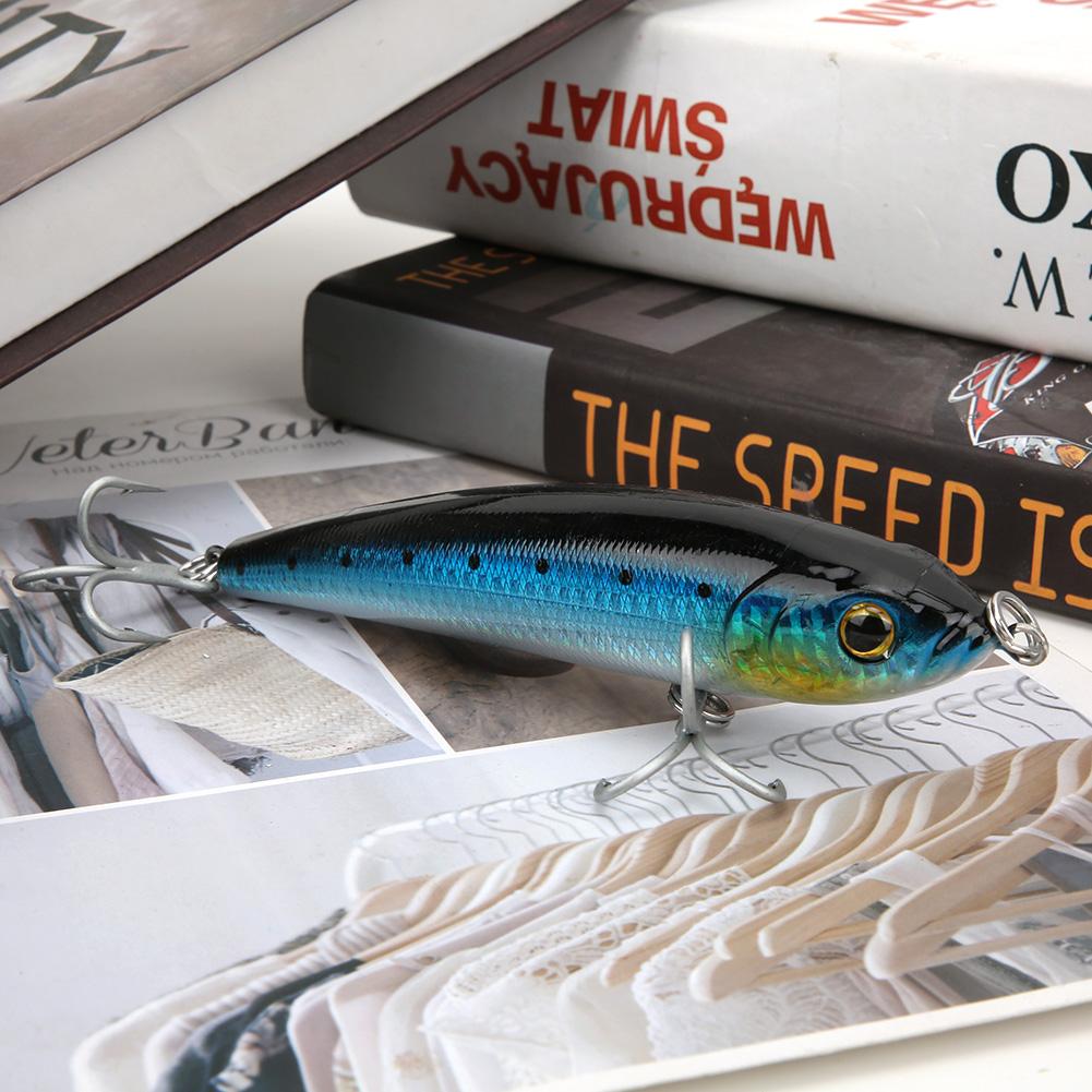Sinking Pencil Fish Lure Hard Bait 3D Eyes with Hook Split Ring Fishing Tackle004
