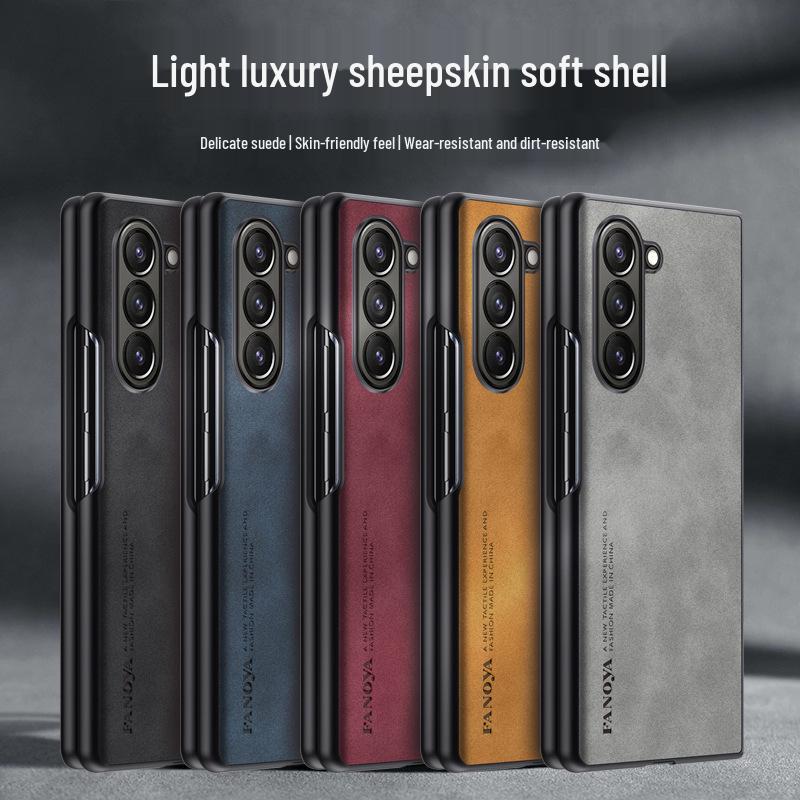 Samsung Z Fold7/6/5 Light Luxury Leather Texture Protective Phone Case