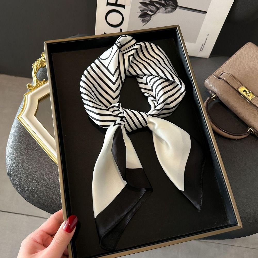 Square Hair Scarf Double Sides Neckerchief Fashion Silk Scarf  Gift