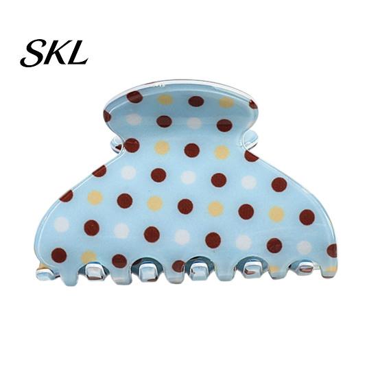 PVC Hair Claw, Back Head Strong Bite Force Clip, Dot Print Sturdy Claw Clip Large Anti-Slip Teeth Accessory for Daily Wear Long