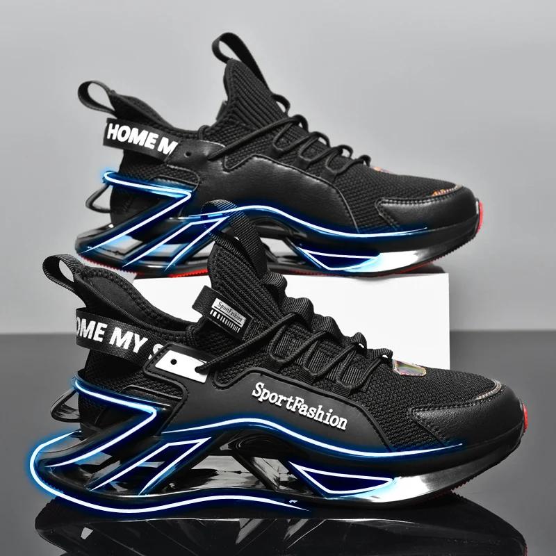 Fashionable Men's Sports and Casual Shoes Mesh Breathable Cushioning High Elastic Blade Shoe New Non-slip Basketball Sneakers