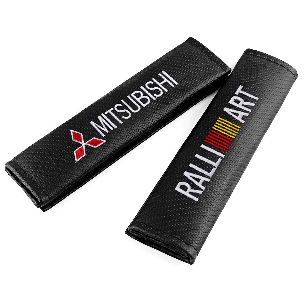 Car Seat Belt Cover Carbon Fiber Shoulder Protection Pads For Mitsubishi Space Star Lancer 9 Outlander Xl Eclipse Cross Asx L200