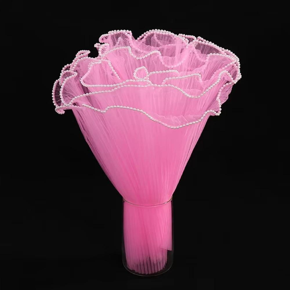 Multiple Color Bouquet Roll 4m Packaging Lace Paper Flower Wrapping Mesh Yarn  For Wedding Party